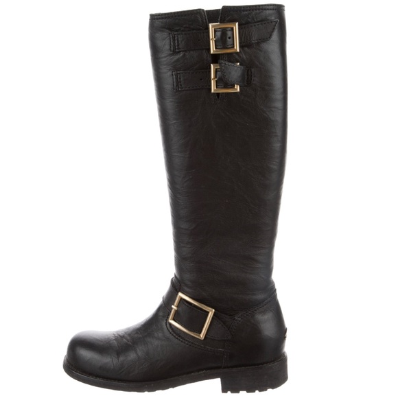 Jimmy Choo Yule Biker Leather Moto Boots size 5.5 Made in Italy - Picture 6 of 15